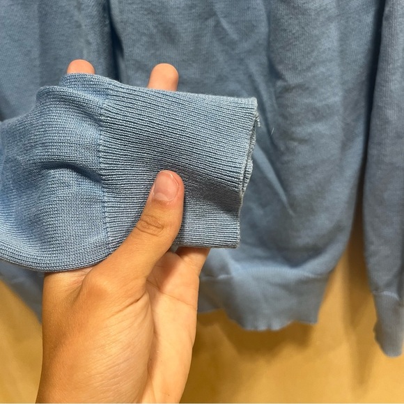 Blue long sleeve button up cardigan top shirt grace karin size large women’s - Picture 4 of 5